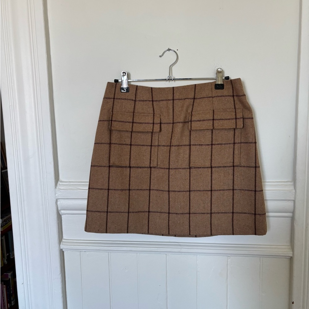 Classic Brown Plaid Skirt
